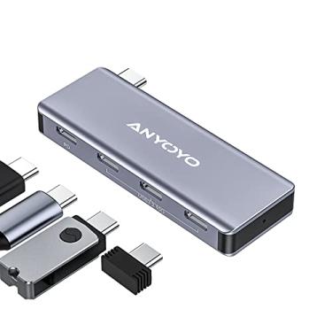 Imagem de ANYOYO Hub USB-C 3.0 4 em 1 3 portas USB-C 3.2 1 porta 100 PD compatível com Thunderbolt 3 para MacBook/iPad