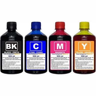 Imagem de AUTHENTIC INK Kit 4 Garrafas 500ml Tinta Premium Compatível Impressoras EPSON L3250 L3210 L3150 L3110 L5190 L1250