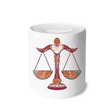 Imagem de DIYthinker Libra Constellation Zodiac Symbol Money Box Saving Banks Ceramic Coin Case Kids Adults