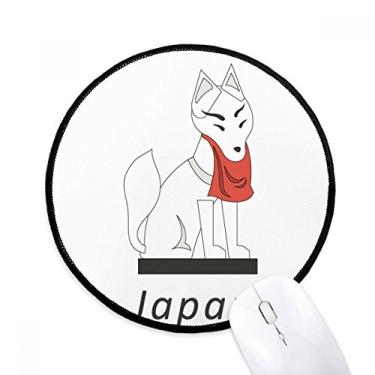 Imagem de DIYthinker Tapete de mouse raposa local japonês famoso para mesa de escritório tapete redondo para computador