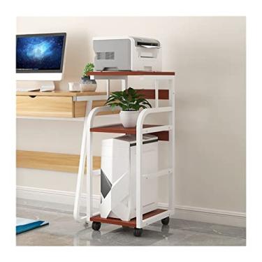 Imagem de KIZQYN Suporte de impressora do chão ao teto Rack de suporte de impressora Rack de armazenamento de chassi de mesa multicamadas para escritório Gabinete móvel PC Moldura principal Impressora de mesa (Cor: B)