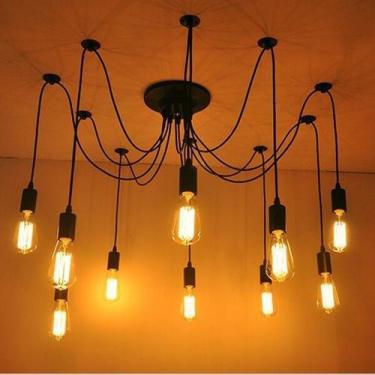 Imagem de Pendente Aranha 10 Lâmpadas Retrô Industrial Luminárias - Isorteilumin