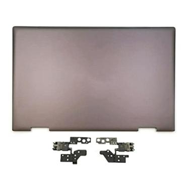 Imagem de Browm Capa traseira LCD superior tampa traseira e dobradiças de tela compatível com HP Envy x360 15-ee 15m-ee 15m-ee0xxx 15z-ee100 15-ee000 15m-ee0013dx 15m-ee0023dx 15-ee1083cl 15-e109eee13CL