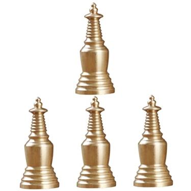 Imagem de Alipis 4 Pçs Stupa Chaveiro De Metal Chaveiro De Bronze Colar De Pêndulo Ornamentos De Budismo Medalhão Pingente De Colar Pingentes Pingentes De Colar De Bronze Pagode Pingente De