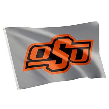 Imagem de Desert Cactus Bandeira de Oklahoma State University OSU Cowboys 100% poliéster para ambientes internos e externos 1,5 m x 1,5 m (bandeira 1)