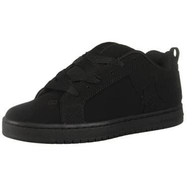 Imagem de DC Court Graffik Tênis masculino casual de cano baixo para skate, Preto/Preto/Preto, 10