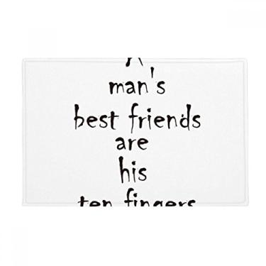 Imagem de DIYthinker Tapete antiderrapante para porta de banheiro com citação A Man's Best Friends are His Ten Fingers