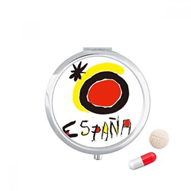 Imagem de Porta-comprimidos Espanol Vermelho Amarelo Sunshine Caixa de armazenamento de medicamentos Dispensador de recipiente