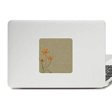 Imagem de Adesivo de vinil com desenho tradicional de orquídea de linho, decalque de bordado para laptop, decoração de PC