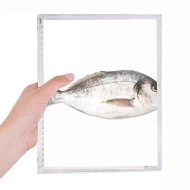 Imagem de Caderno vermelho com folhas soltas e diário de atividades de peixe oceano recarregável