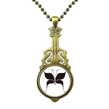 Imagem de DIYthinker Colar de fada borboleta preta art déco presente fashion colar antigo joia música pingente