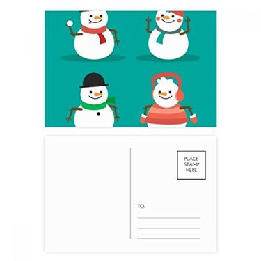 Imagem de Cartão postal com estampa de boneco de neve Feliz Natal, conjunto de cartões postais de aniversário para enviar cartões de agradecimento