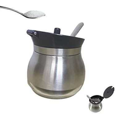 Imagem de ACUCAREIRO INOX COM TAMPA + COLHER 250ML 8,5X9CM DE Ø