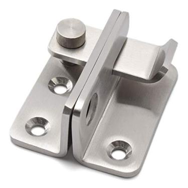 Imagem de Trava de porta de segurança SDTC Tech com orifício de cadeado de aço inoxidável com fecho de trinco para porta deslizante/móveis/quartos etc. Acabamento escovado, Large