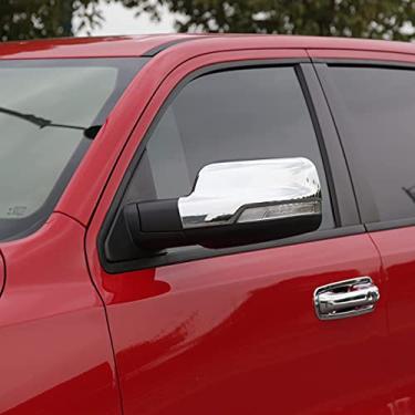 Imagem de JEYODA Tampa do espelho retrovisor lateral tampa do espelho retrovisor acessórios de modificação para Dodge RAM 1500 2021 2020 2019 2 peças (prata)