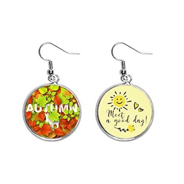 Imagem de Brinco de bordo deciduous outono burro orelha gota sol flor joia moderna