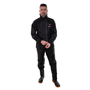Imagem de Capa de chuva Pioneira Nylon Impermeável Motoqueiro Motoboy Com Gola Touca e bolso preta PP
