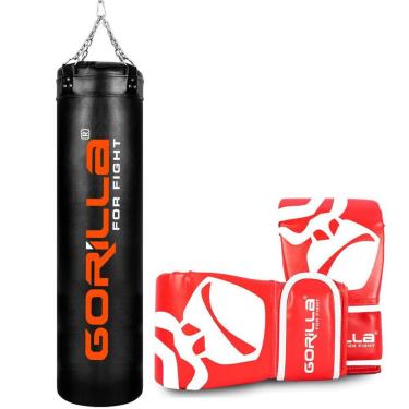 Imagem de Saco De Pancada 160x100 + Luva Bate-Saco Profissional Gorilla-Unissex