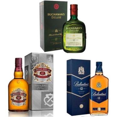 Imagem de Whisky Escoceses Ballantiines + Chiivas 1L  + Buchanan's 1L
