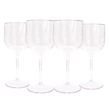 Imagem de Kit 4 Taças De Vinho De Acrílico Cristal 260ml Drink Cor:Cristal