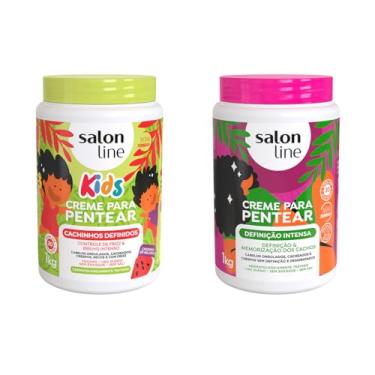 Imagem de Salon Line, Kit Família Creme de Pentear, Definição Intensa + Kids Cachinhos Definidos, Somente o Creme Kids é Vegano - Para Cabelos Ondulados, Cacheados e Crespos, 1 kg