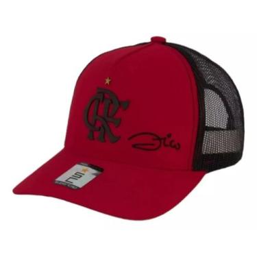 Imagem de Bone Zico Silk Bordado Lateral Trucker Vermelho Medio - Supercap