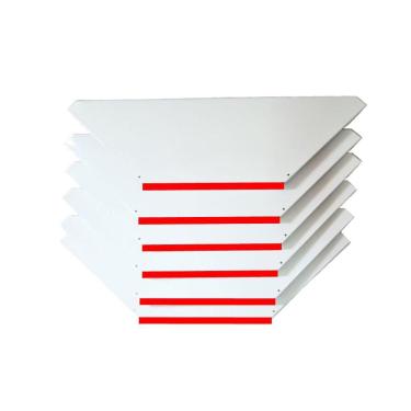 Imagem de Kit 6 Bandejas Para Gondola Canto SP 30 Branco Pe Vermelho