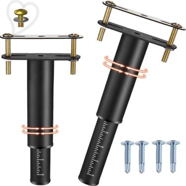 Imagem de FafdBinm 2 peças de suporte de estrutura de cama, pernas de suporte de cama central sob plataforma, para estrutura de cama, substituição de pernas ajustáveis para móveis