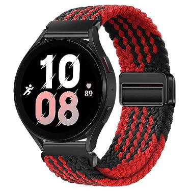 Imagem de Pulseiras magnéticas de nylon compatíveis com Samsung Galaxy Watch 6/5/4/3 Pro/Classic/Sport/Gear S3/S2 Frontier/Active, 20 mm e 22 mm para relógio Samsung Watch 47 mm, 46 mm, 45 mm, 44 mm, 43 mm, 42 mm, 41 mm e 40 mm