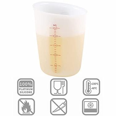 Imagem de Copos medidores de silicone de 227 g com marcação de 250 ml, capacidade de 1 xícara, copo de cozimento flexível para cafeteira, manteiga, mistura de chocolate