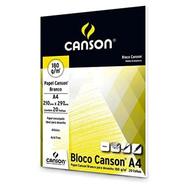 Imagem de Bloco Desenho Branco A4 180g/m², Canson, 66667164, Branco natural, 20 Folhas