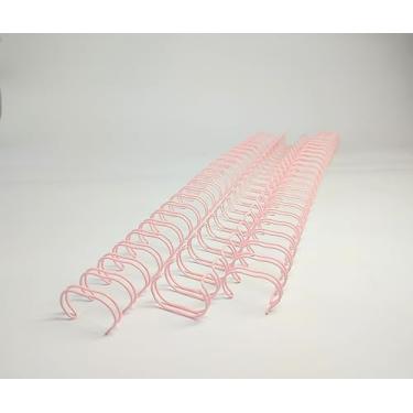 Imagem de Wire-o Para Encadernação 2x1 A4 7/8 para 180fls Agendas Planners Caderneta de Saúde Cadernos Livro do Bebe Com 10 Unidades 23 Anéis (Rosa Bebe)