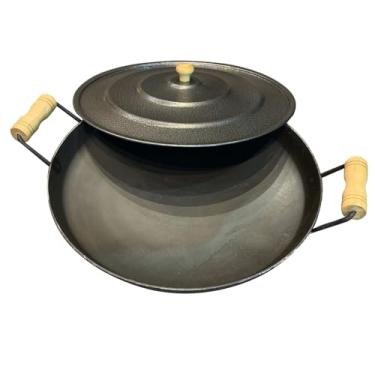 Imagem de Disco de Arado 50cm Com Tampa e Borda P/Porção Aço Carbono Ideal Para Porção