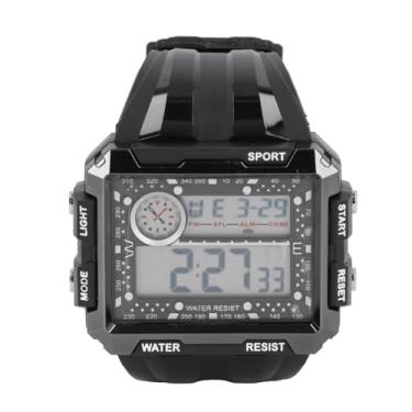 Imagem de Relógio Eletrônico Retangular Dos Esportes da Tela Grande, Cronômetro da Luz da Noite do Diodo Emissor de Luz 12/24 Horas Despertador Impermeável para Nadar