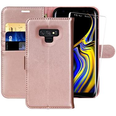 Imagem de MONASAY Capa tipo carteira para Galaxy Note 9, [bloqueio RFID] Capa de celular de couro com suporte para cartão de crédito para Samsung Galaxy Note 9 6,4 polegadas Ouro rosa