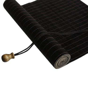 Imagem de Persiana de rolo marrom bambu, persianas romanas de bambu, persianas de sol, 40-160 cm de largura, cortina de decoração de cortinas de varanda, para exterior/jardim/pátio/galeria (Cor: A, Tamanho: 70