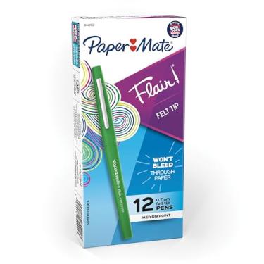 Imagem de Paper Mate Canetas de ponta porosa Flair Point-Guard, 12 canetas verdes (8440152)