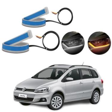 Imagem de Kit Fitas Led DRL Farol + Seta 12v 60cm SpaceFox 2006 2007 2008 2009 -