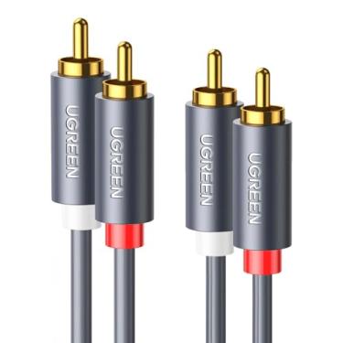 Imagem de Cabo Áudio Ugreen 2RCA para 2RCA Macho 2M Preto Conexão Alta Fidelidade Som Estéreo Perfeito Para Home Theater Sistemas Som Automotivo Performance Profissional