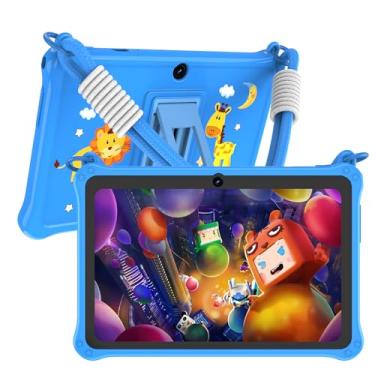 Imagem de PRITOM Tablet Infantil de 7 Polegadas com Cordo, Android 13 de 32 GB com WiFi, Camera Dupla, Educao, Jogos, Software Infantil Pre-Instalado, Controle Parental, Azul
