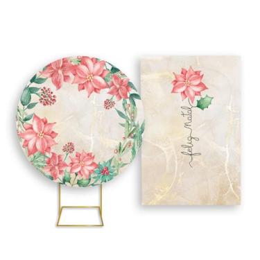 Imagem de Painel De Festa Redondo 1,50x1,50 + Painel Vertical 1,50x2,20 - Feliz 