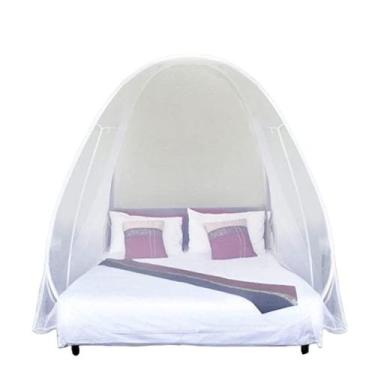 Imagem de Mosquiteiro Tenda Branco Cama Casal Dobrável Pratico E - H2C