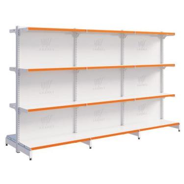 Imagem de Gôndola De Centro Para Mercado 1 Inicial E 2 Continuações 1,37m Bandej