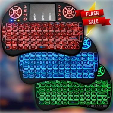 Imagem de Mini Teclado C/3 Cores de Led Minimalista e rápido Com touch Para TV b
