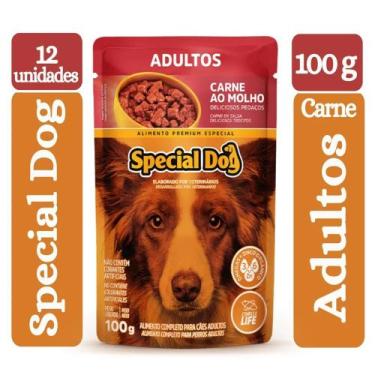 Imagem de Caixa C/12 Un Ração Special Dog Adulto Carne Sachê 100g