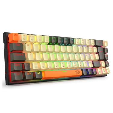 Imagem de Teclado Gamer Redragon Ryze, Mecânico, RGB, ABNT2, p/cabo 1,5m, Switch Brown - K633CGO-RGB (PT-BROWN) - Branco, Cinza e Laranja