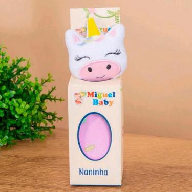 Imagem de Fralda Naninha Baby Unicórnio Encantado de Pelúcia Com Prendedor de Ch