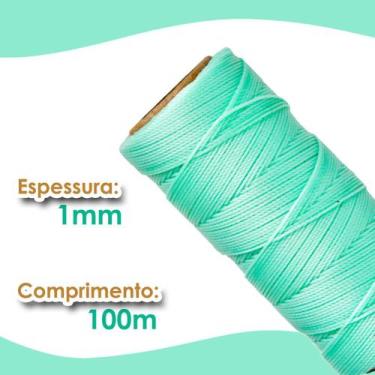 Imagem de Cordão Encerado 1mm - Fio Cordone Azul Claro - 100 Metros - Nybc