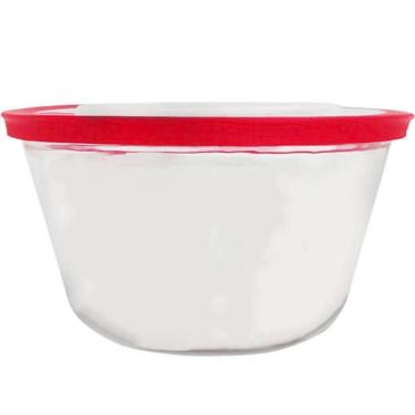 Imagem de Tigela de Vidro Temperado Pote Refratário Redondo 2,4L com Tampa Marinex Transparente