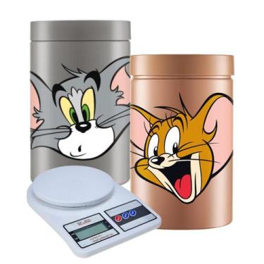 Imagem de Kit Potes de armazenamento Tom e Jerry + Balança Digital de Cozinha - 